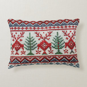 Cojín decorativo de Navidades bordadas de estilo n
