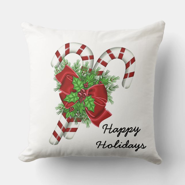 Cojín decorativo de Navidades Candy Cane 20" x 20" (Anverso)
