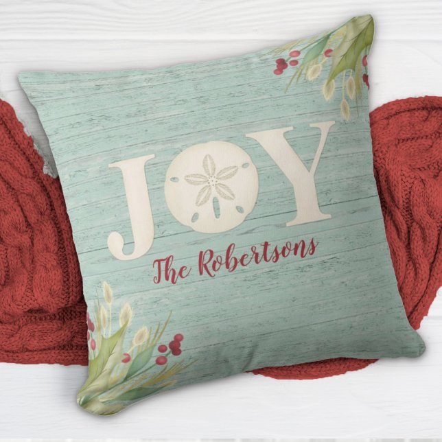 Cojín decorativo de Navidades Coastal Beach Joy (Subido por el creador)