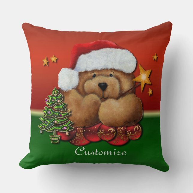 Cojín decorativo de Navidades Cute Santa Bear (Anverso)