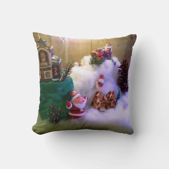Cojín decorativo de Navidades de Aldea de Nieve (Anverso)