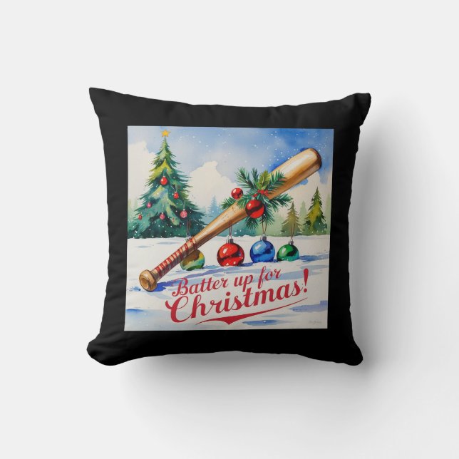 Cojín decorativo de Navidades de Béisbol (Anverso)