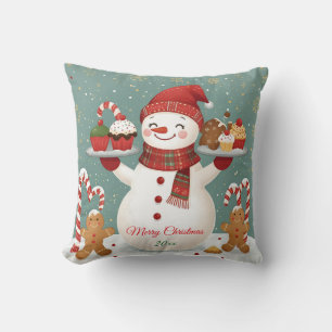 Cojín decorativo de Navidades de Cute Snowman Bake