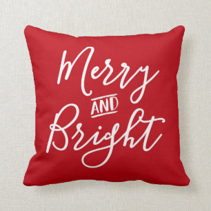 Cojín decorativo de Navidades de escritura roja a