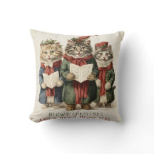 Cojín decorativo de Navidades de gato