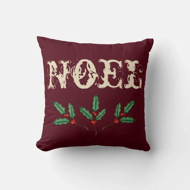 Cojín decorativo de Navidades de Noel Rústico (Anverso)