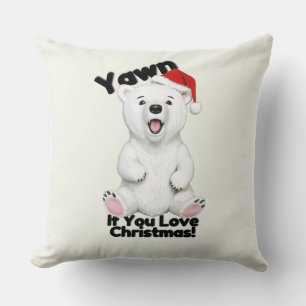 Cojín decorativo de Navidades de oso polar lindo