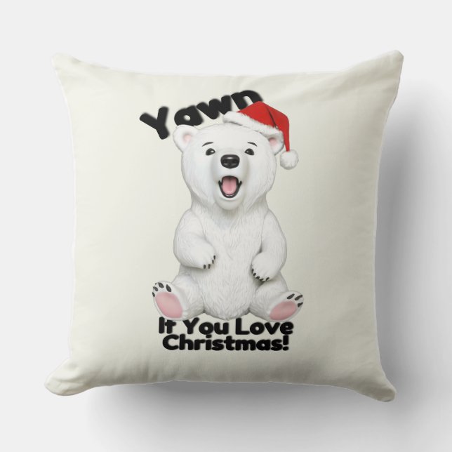 Cojín decorativo de Navidades de oso polar lindo (Anverso)