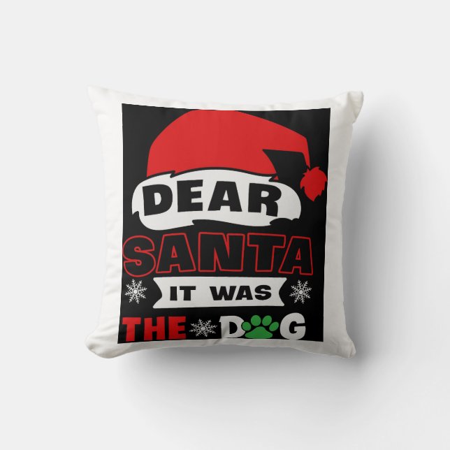 Cojín decorativo de Navidades de perros divertidos (Anverso)