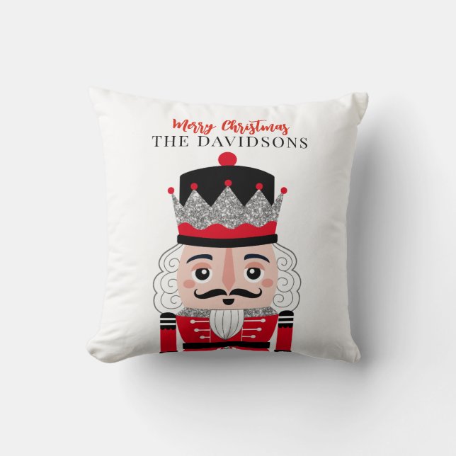 Cojín decorativo de Navidades de Red Nutcracker (Anverso)
