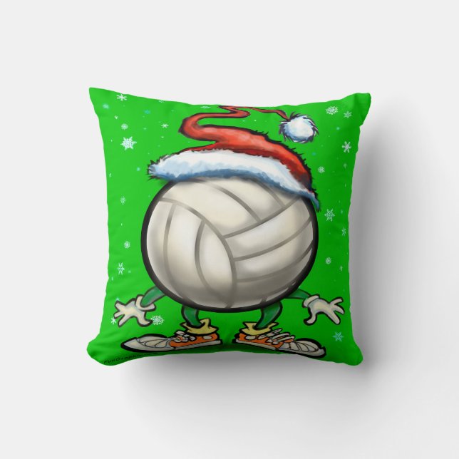 Cojín decorativo de Navidades de voleibol (Anverso)