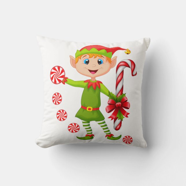 Cojín decorativo de navidades, hierbabuena de Elf (Anverso)