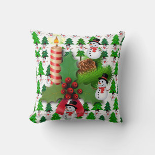 Cojín decorativo de navidades, hombre de nieve