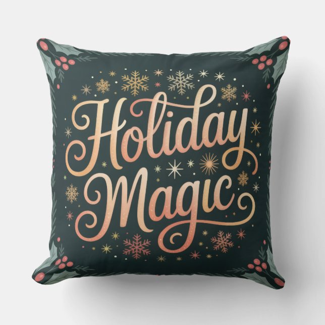 Cojín decorativo de Navidades merry y Bright (Anverso)