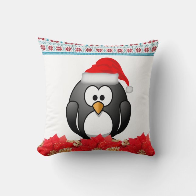 Cojín decorativo de navidades, pingüino (Anverso)