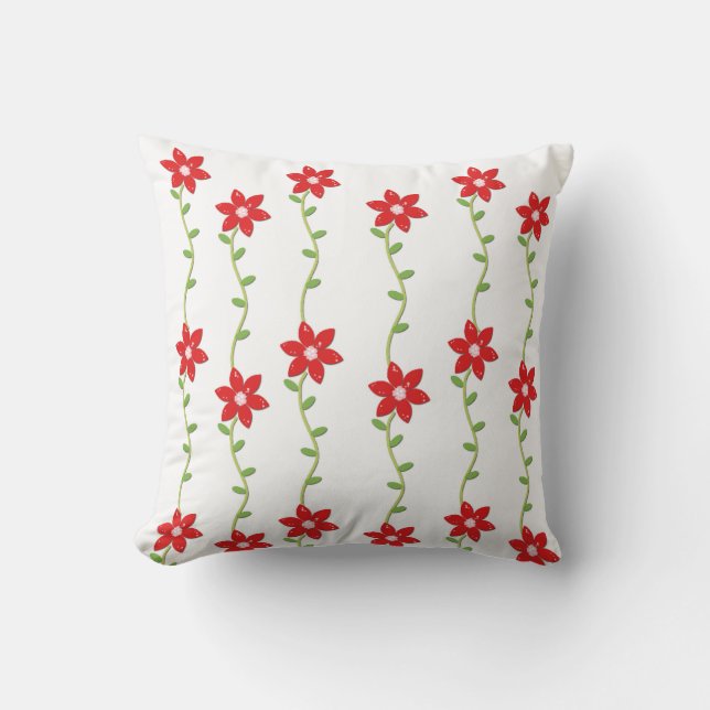 Cojín decorativo de navidades, Poinsettia (Anverso)