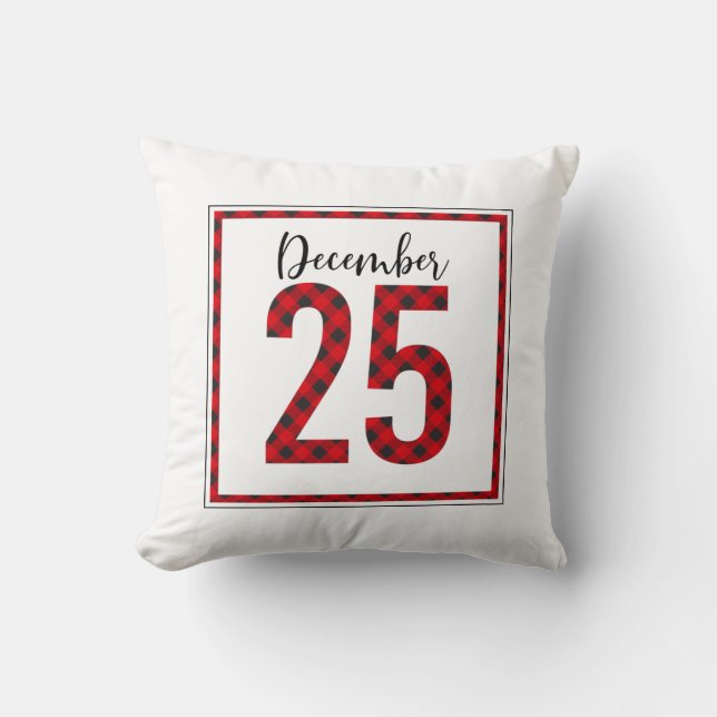 Cojín decorativo de Navidades Red Black Buffalo Ch (Anverso)