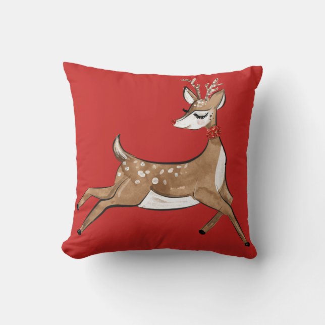 Cojín decorativo de Navidades Red Rudolph Red Nose (Anverso)