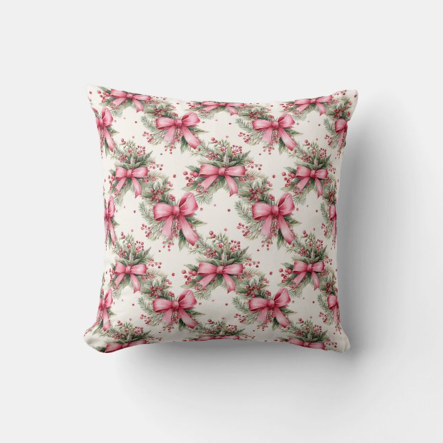 Cojín decorativo de Navidades rosados (Anverso)
