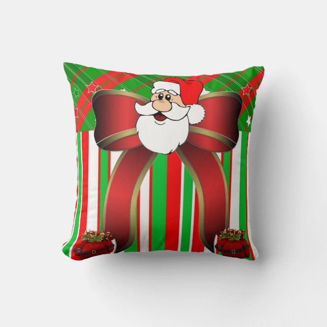 Cojín decorativo de navidades, Santa Stripe (Anverso)