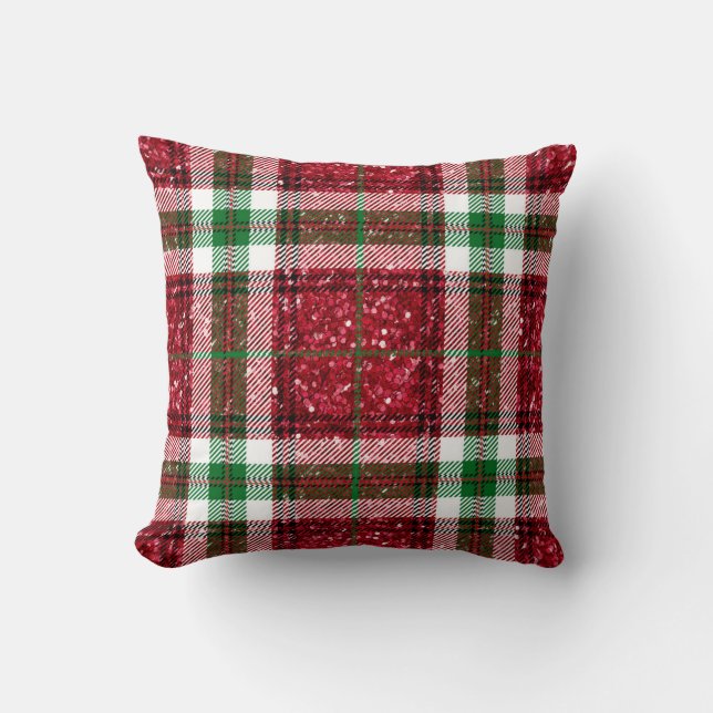 Cojín decorativo de Navidades Tartán-plaid (Anverso)