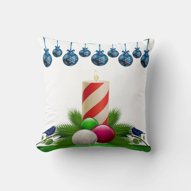 Cojín decorativo de navidades, velas de Navidades (Anverso)