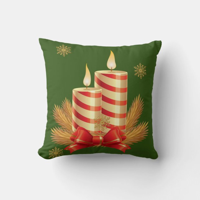 Cojín decorativo de navidades, velas de Navidades (Anverso)