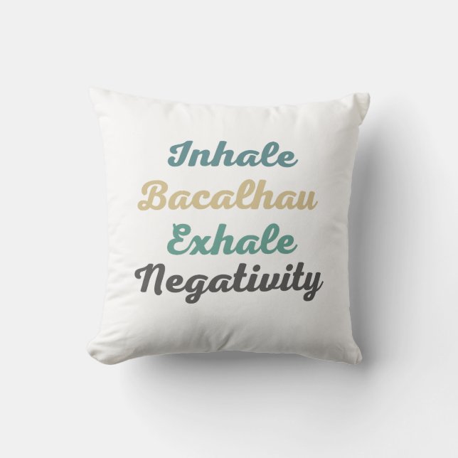 Cojín decorativo de Negatividad Exhale Inhale Baca (Anverso)
