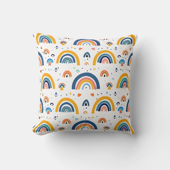 Cojín decorativo de niños arcos de arco iris (Anverso)