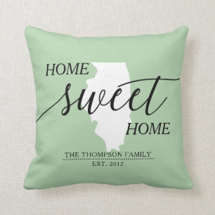 Cojín decorativo de nombre de familia de estado IL