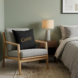 Cojín decorativo de nombre de oro personalizado