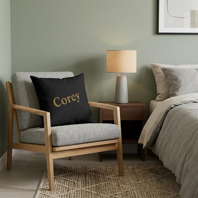 Cojín decorativo de nombre de oro personalizado (Subido por el creador)