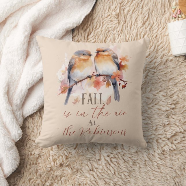 Cojín decorativo de nombre familiar Bluebird y Aut (Manta)