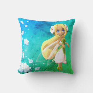 Cojín decorativo de nombre personalizado de la flo