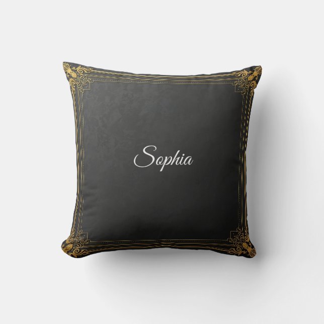 Cojín decorativo de nombre personalizado - Elegant (Anverso)