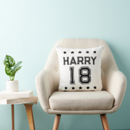 Cojín decorativo de nombre y número de personaliza