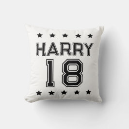 Cojín decorativo de nombre y número de personaliza