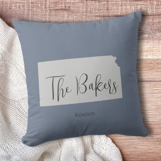 Cojín decorativo de nombres de familia de estado d