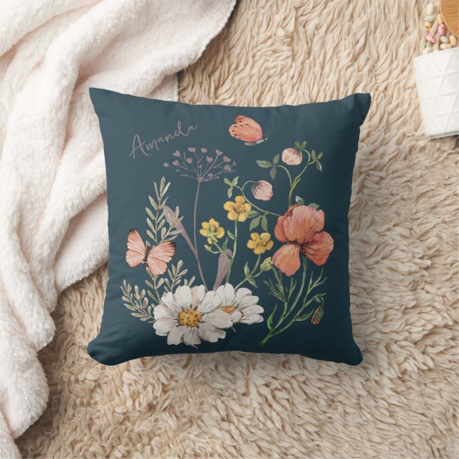 Cojín decorativo de nombres personalizados de Boho (Manta)