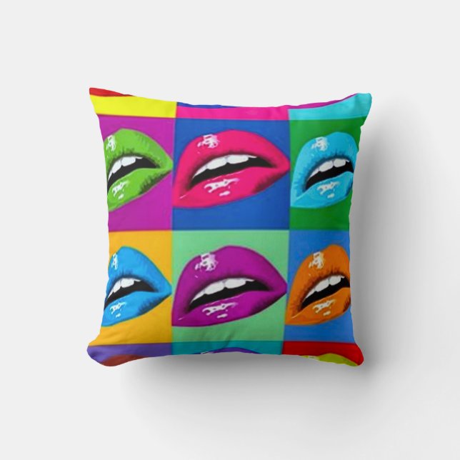 Cojín decorativo de Nouveau del arte de los labios (Anverso)