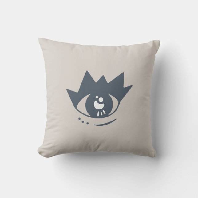 Cojín decorativo de ojos grises estéticos (Anverso)