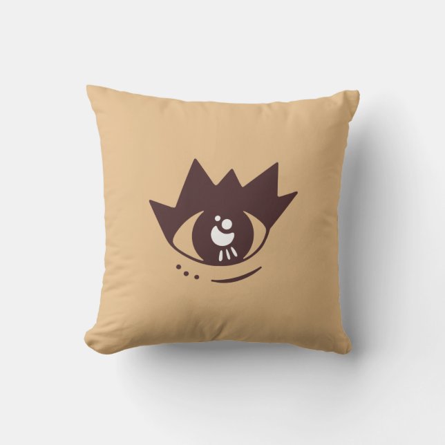 Cojín decorativo de ojos marrones estéticos (Anverso)