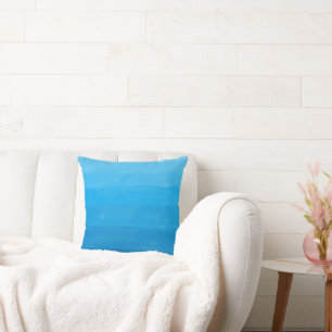 Cojín decorativo de Ombre del azul de océano