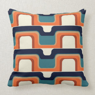 Cojín decorativo de onda Naranja azul extraño