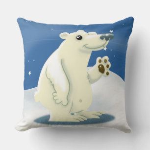 Cojín decorativo de oso polar amigable