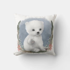 Cojín decorativo de oso polar, bebé de invierno li