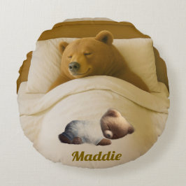 Cojín decorativo de oso redondo personalizado