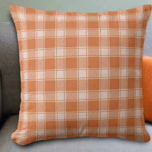 Cojín decorativo de otoño naranja Gingham Fall