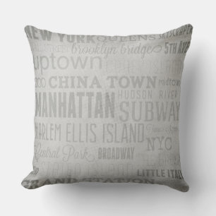 Cojín decorativo de Palabras Clave de Nueva York