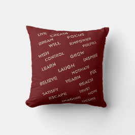 Cojín decorativo de palabras motivacionales